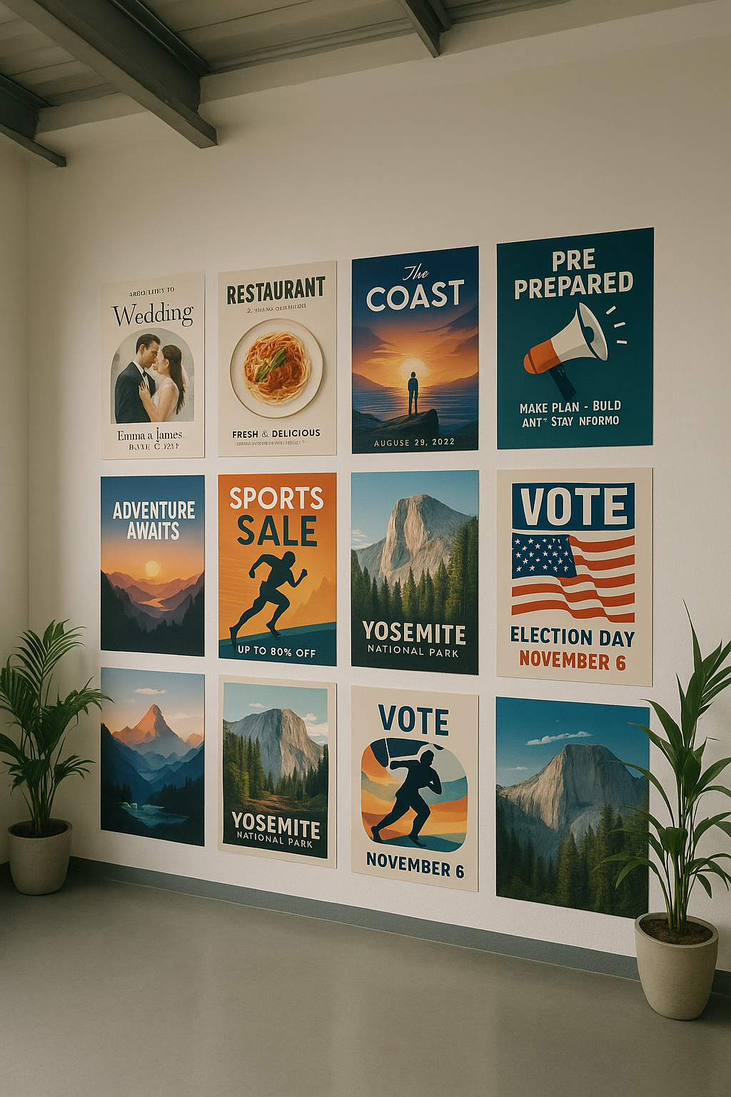 Custom Adhesive Poster Printing – Upload Your Photo,Personalized Large Wall Art,Waterproof, Durable, One-Piece Minimum | 24x36,18x24 Inches